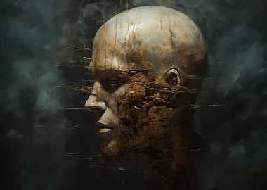 Stone Head Profile in Dark