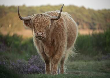 Highland Cow Portrait in Natural Setting