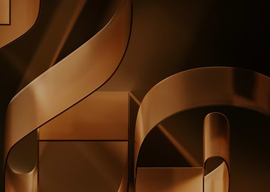 Abstract Bronze Geometric Shapes