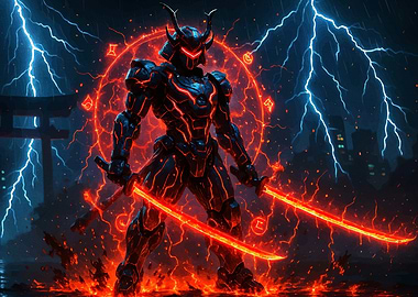 Cyberpunk Samurai Electric Storm