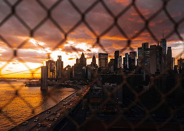 New York City Skyline at Sunset