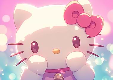 Hello Kitty Portrait with Pink Bow
