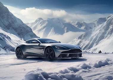 Supercar Winter mountains