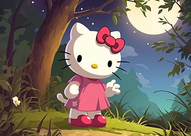 Hello Kitty in the Woods