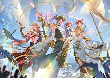 Fantasy Characters in a Celestial Star Rail