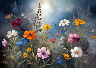 Colorful Wildflower Meadow Painting