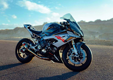 BMW S1000RR Motorcycle on Asphalt Road