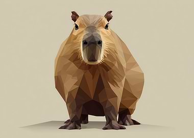 Geometric Capybara Portrait