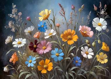 Colorful Wildflower Meadow Painting