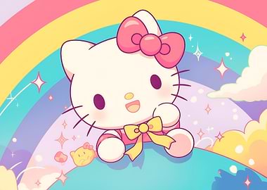 Hello Kitty Rainbow Cartoon