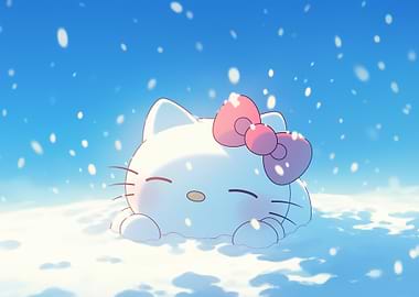 Hello Kitty in Winter Snow