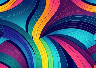 Colorful Abstract Curved Lines Background