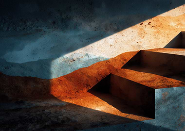 Abstract Staircase with Light and Shadow