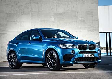 Blue BMW X6 parked outdoors