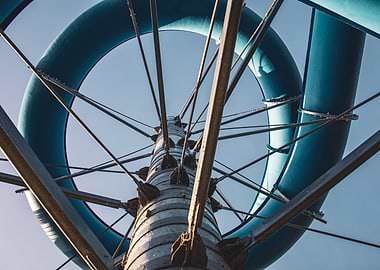 Waterslide Structure Against Blue Sky