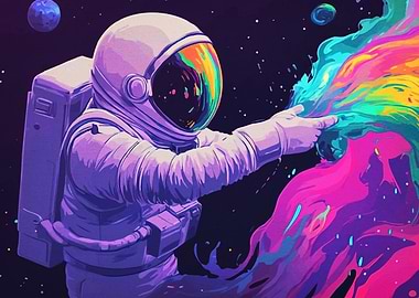 Astronaut Colorful Energy Space