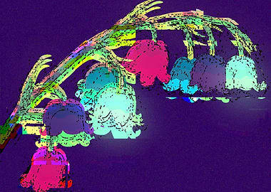 Abstract Floral Arrangement on Dark Background