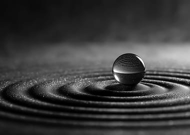 Zen Garden with Glass Sphere