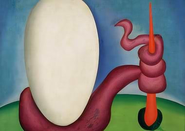 Abstract Painting with Egg and Tentacles, tarsila do amaral artwork