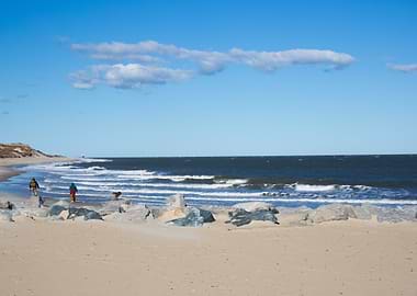 Beach Walk on a Sunny Day
