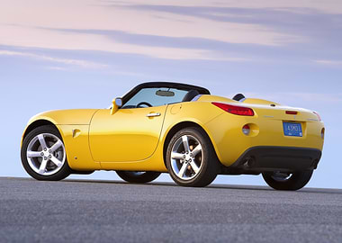 Yellow Pontiac Solstice Convertible