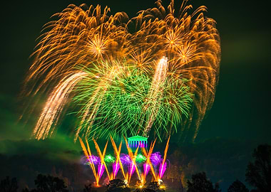 Spectacular Fireworks Display at Night