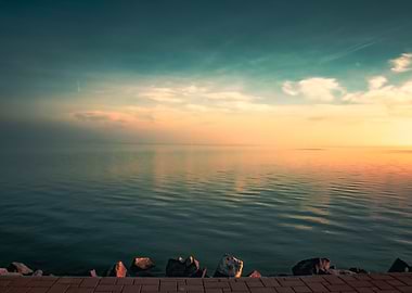 Calm Sea at Sunset