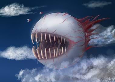 Terraria Eye of Cthulhu in Sky