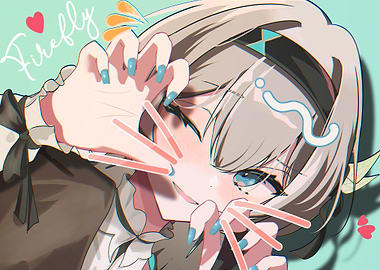 Honkai Girl Posing with Hands
