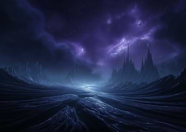 Alien Landscape with Jagged Peaks