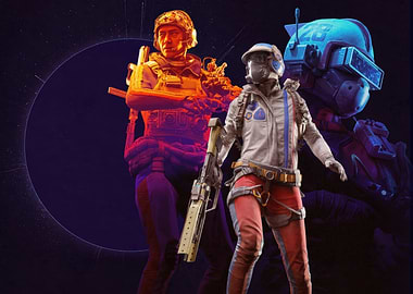 Futuristic Soldiers in a Dark Environment