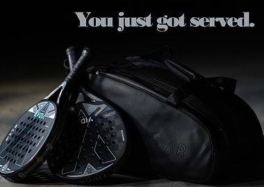 Padel Rackets and Bag with Text