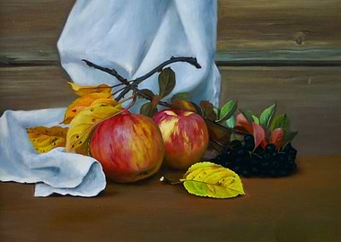 Still Life with Apples and Berries