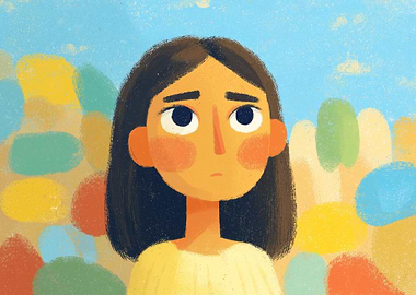 Cartoon Portrait of a Young Woman