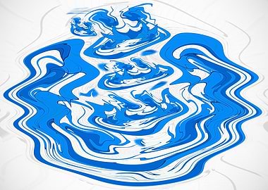 Abstract Blue and White Swirl ADSF2