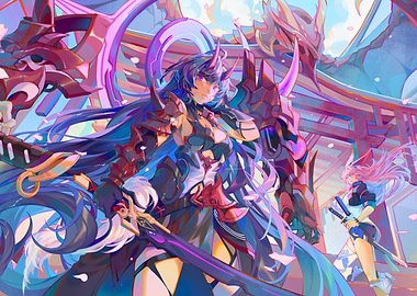 Warrior Girls with Dragons