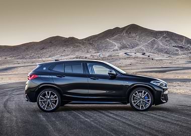 Black BMW X2 on Desert Road