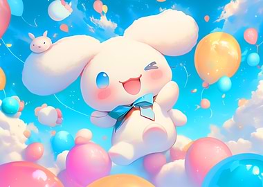 Cinnamoroll with Balloons in the Sky