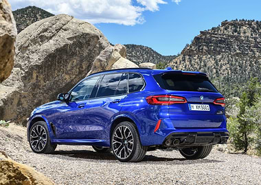 Blue BMW X5 Outdoors