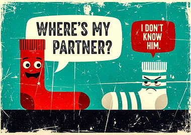 Lost Sock Cartoon Illustration