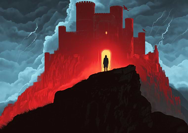 Red Castle Silhouette