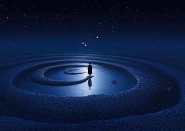 Night Spiral with Figure