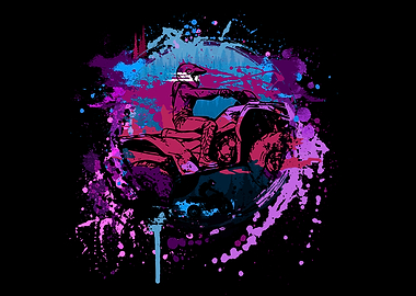 ATV Rider with Paint Splatter