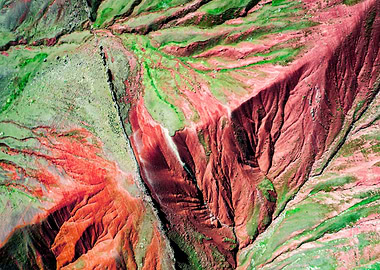 Aerial View of Eroded Landscape