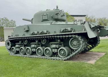 Olive Green Military Tank on Display