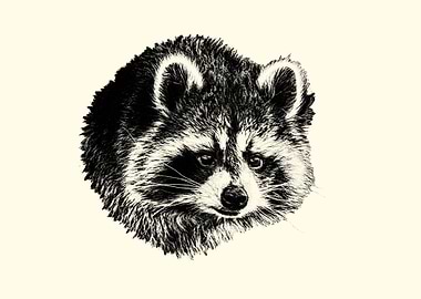 Raccoon Portrait Illustration