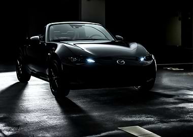 Sleek Black Mazda Miata Roadster