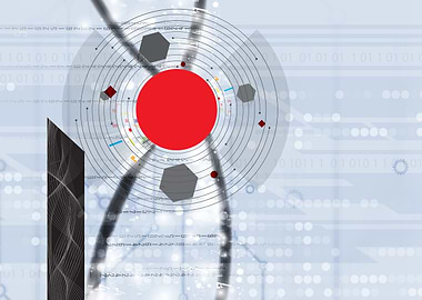 Abstract Technology Red Circle