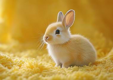 Cute Yellow Bunny Portrait