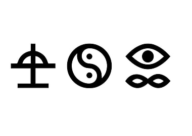 Mystic Symbols in Black and White Bad Omenss